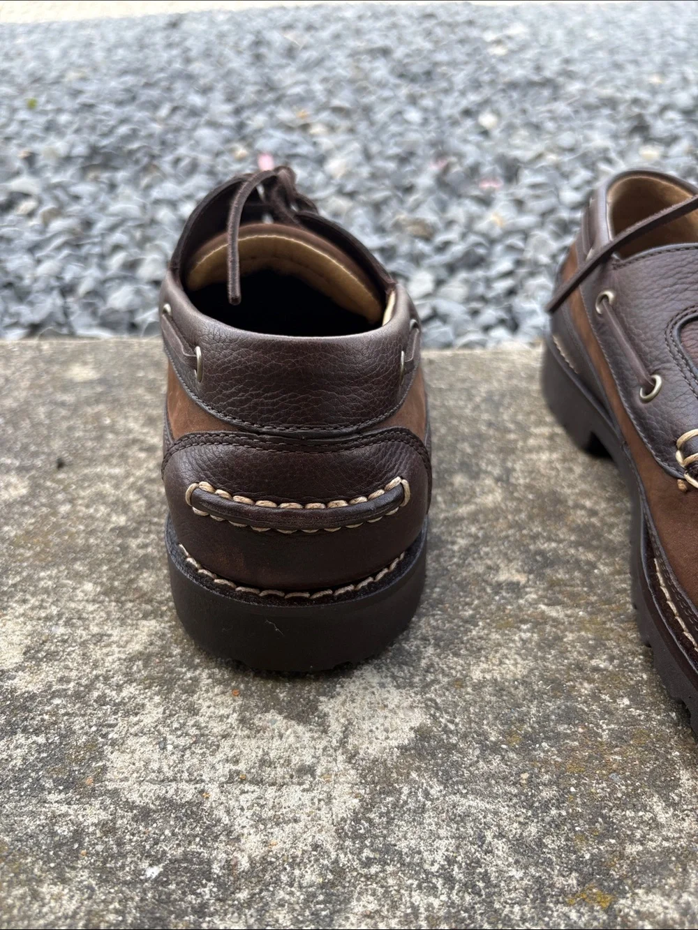 L. L. Bean Men's Brown Two-Tone Leather & Suede Boat Shoes